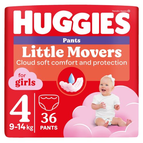 Трусики Huggies Little Movers для дівчаток р.4 (9-14 кг) №36 в місті Вишгород : ціни, характеристика.  - фото №1 Трусики Huggies Little Movers для дівчаток р.4 (9-14 кг) №36 в місті Вишгород : ціни, характеристика.