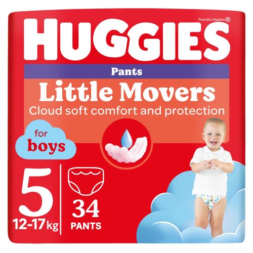 Трусики Huggies Little Movers для хлопчиків р.5 (12-17 кг) №34 в місті Вишгород : ціни, характеристика.  - фото №1 Трусики Huggies Little Movers для хлопчиків р.5 (12-17 кг) №34 в місті Вишгород : ціни, характеристика.