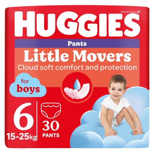 Трусики Huggies Little Movers для хлопчиків р.6 (15-25 кг) №30 в місті Брюховичі : ціни, характеристика.  - фото №1 Трусики Huggies Little Movers для хлопчиків р.6 (15-25 кг) №30 в місті Брюховичі : ціни, характеристика.
