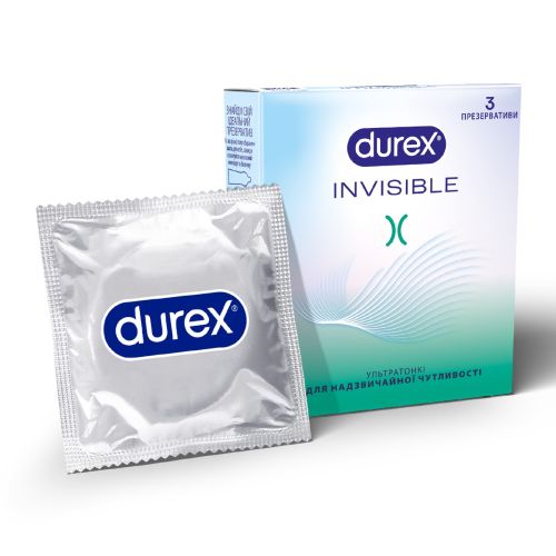 Презервативы латексные с силиконовой смазкой DUREX Invisible (ультратонкие), 3 шт. в городе Кривой Рог : цены, характеристики. - фото №1 Презервативы латексные с силиконовой смазкой DUREX Invisible (ультратонкие), 3 шт. в городе Кривой Рог : цены, характеристики.