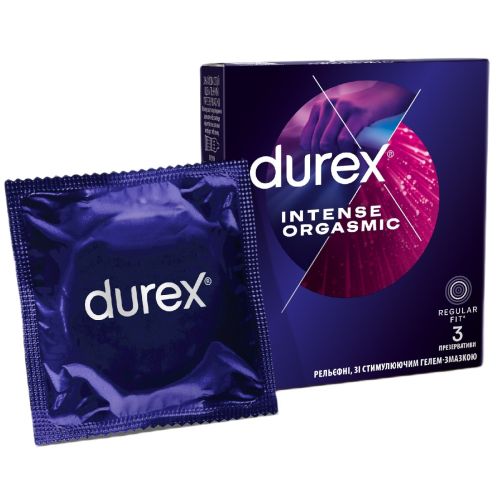 Презервативы Durex Intense Orgasmic рельефные, со стимулирующим гелем-смазкой №3 в городе Глобино : цены, характеристики.  - фото №1 Презервативы Durex Intense Orgasmic рельефные, со стимулирующим гелем-смазкой №3 в городе Глобино : цены, характеристики.