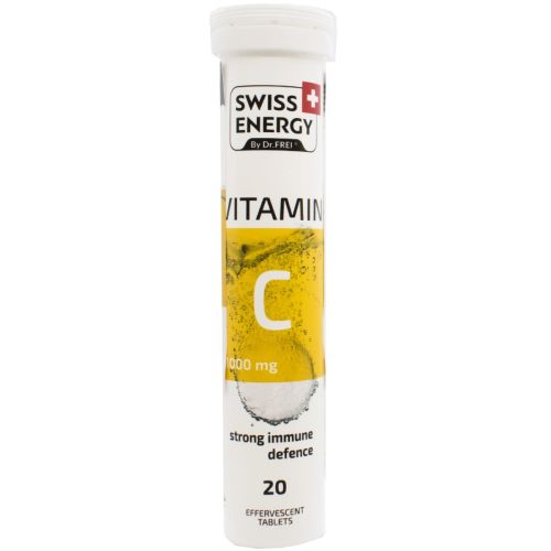 Swiss Energy (Свісс Енерджі) Vitamin C 1000 мг шипучі таблетки №20 в місті Березань : ціни, характеристика.  - фото №1 Swiss Energy (Свісс Енерджі) Vitamin C 1000 мг шипучі таблетки №20 в місті Березань : ціни, характеристика.