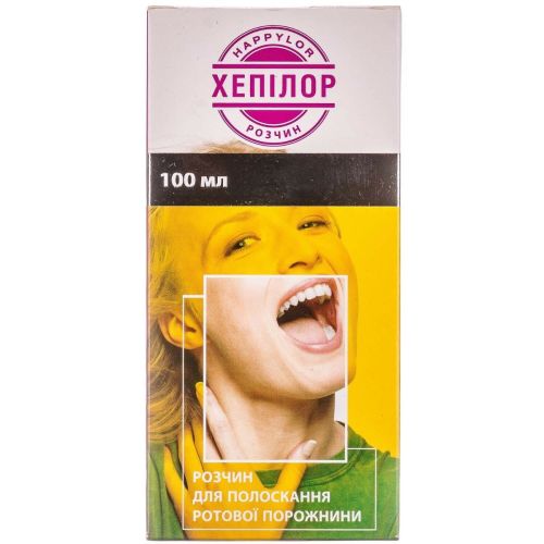 Хепилор раствор для полоскания полости рта 100 мл в городе Канев : цены, характеристики.  - фото №1 Хепилор раствор для полоскания полости рта 100 мл в городе Канев : цены, характеристики.