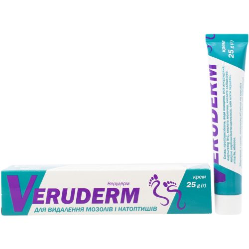 Крем для ног Верудерм от мозолей и натоптышей 25 г в городе Рахов : цены, характеристики.  - фото №1 Крем для ног Верудерм от мозолей и натоптышей 25 г в городе Рахов : цены, характеристики.