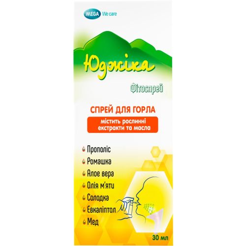 Юджика Фитоспрей для горла спрей, 30 мл в городе Перещепино : цены, характеристики.  - фото №1 Юджика Фитоспрей для горла спрей, 30 мл в городе Перещепино : цены, характеристики.