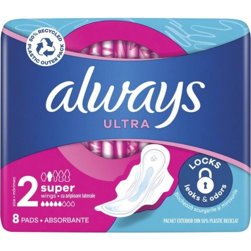 Гігієнічні прокладки Always Ultra Super №8 ціна - фото №1 Гігієнічні прокладки Always Ultra Super №8 ціна