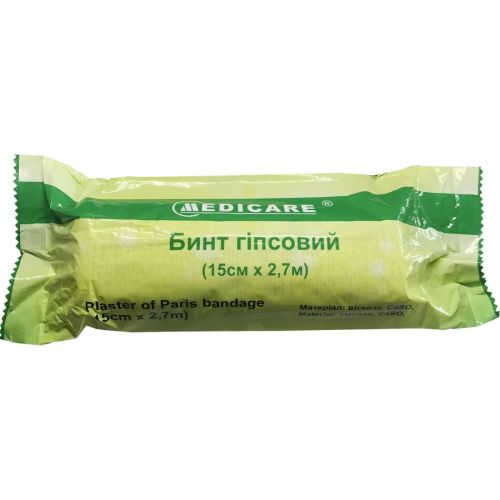 Бинт гіпсовий Medicare 15 см х 2,7 м в місті Канів : ціни, характеристика.  - фото №1 Бинт гіпсовий Medicare 15 см х 2,7 м в місті Канів : ціни, характеристика.