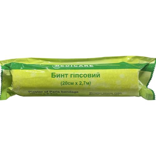 Бинт гипсовый Medicare р.20 см х 2,7 м, 1 шт. в городе Софиевка : цены, характеристики.  - фото №1 Бинт гипсовый Medicare р.20 см х 2,7 м, 1 шт. в городе Софиевка : цены, характеристики.