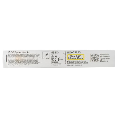 Голка спинальна BD Quincke Spinal Needle 20G (0,9 x 90 мм) жовта №1 в місті Рахів : ціни, характеристика.  - фото №1 Голка спинальна BD Quincke Spinal Needle 20G (0,9 x 90 мм) жовта №1 в місті Рахів : ціни, характеристика.