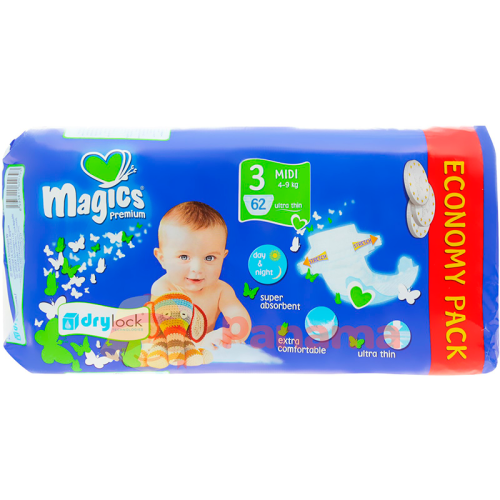 Підгузки Magics 3 Midi Premium №1 (62) в місті Перещепине : ціни, характеристика.  - фото №1 Підгузки Magics 3 Midi Premium №1 (62) в місті Перещепине : ціни, характеристика.