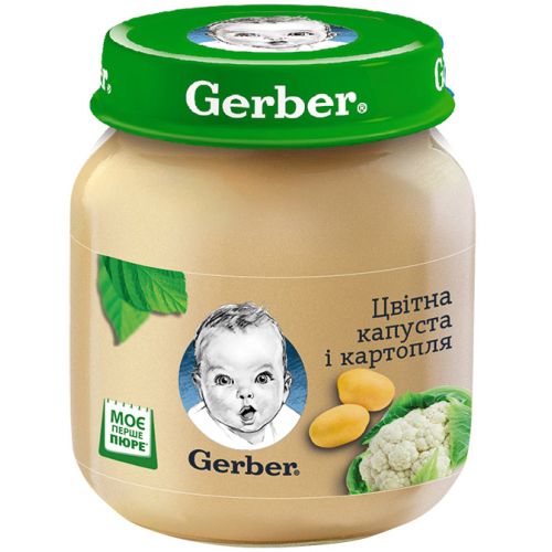 Пюре Gerber цветная капуста и картофель (с 6 месяцев) 130 г в Киеве : цены, характеристики.  - фото №1 Пюре Gerber цветная капуста и картофель (с 6 месяцев) 130 г в Киеве : цены, характеристики.