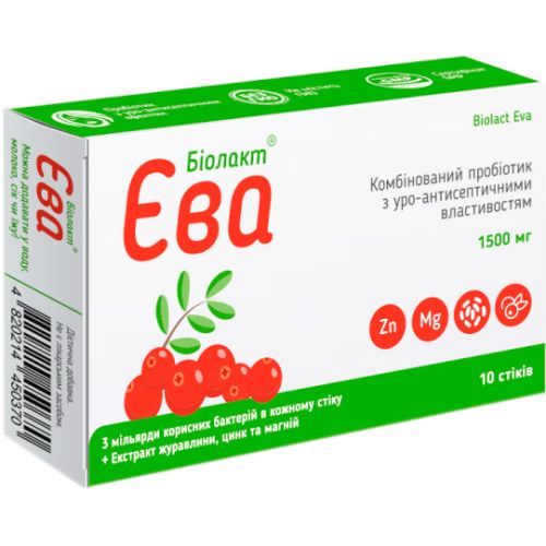 Біолакт Єва 1500 мг порошок стік №10 в місті Богородчани : ціни, характеристика.  - фото №1 Біолакт Єва 1500 мг порошок стік №10 в місті Богородчани : ціни, характеристика.
