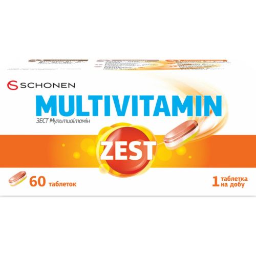 Zest (Зест) Multivitamin таблетки №60 купити - фото №1 Zest (Зест) Multivitamin таблетки №60 купити
