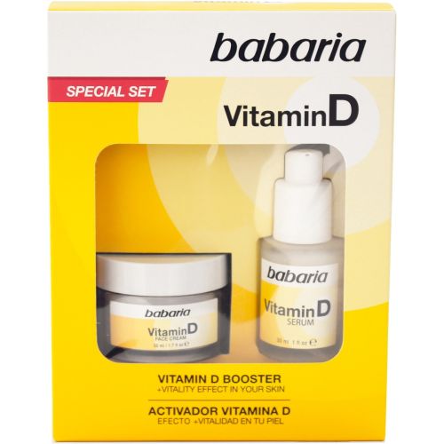 Набір Babaria (Бабарія) Вітамін D (Сироватка для обличчя вітамін D 30 мл+Крем для обличчя вітамін D 50 мл) в місті Харків : ціни, характеристика.  - фото №1 Набір Babaria (Бабарія) Вітамін D (Сироватка для обличчя вітамін D 30 мл+Крем для обличчя вітамін D 50 мл) в місті Харків : ціни, характеристика.