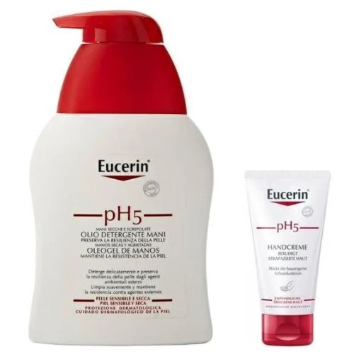 Набор Eucerin (Юцерин) рH5 Очищение и уход за чувствительной кожей рук (Средство для мытья рук без пересушивания для сухой и чувствительной кожи 250 мл + Крем для рук 75 мл) в городе Богородчаны : цены, характеристики.  - фото №1 Набор Eucerin (Юцерин) рH5 Очищение и уход за чувствительной кожей рук (Средство для мытья рук без пересушивания для сухой и чувствительной кожи 250 мл + Крем для рук 75 мл) в городе Богородчаны : цены, характеристики.