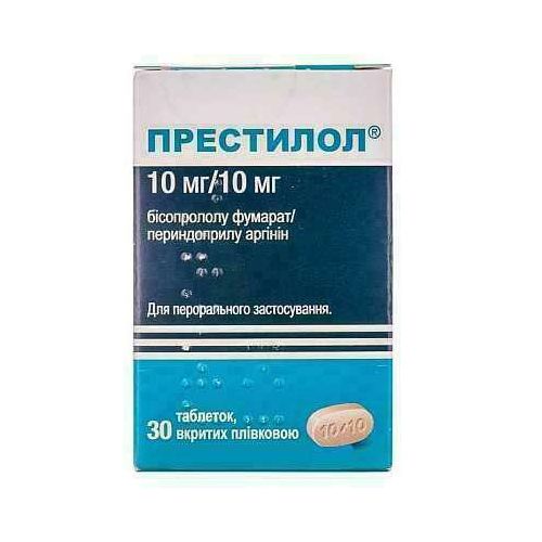 Престілол 10 мг/10 мг таблетки №30 в місті Глобине : ціни, характеристика.  - фото №1 Престілол 10 мг/10 мг таблетки №30 в місті Глобине : ціни, характеристика.