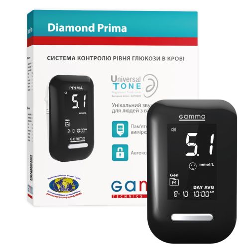 Глюкометр Gamma Diamond Prima ціна - фото №1 Глюкометр Gamma Diamond Prima ціна