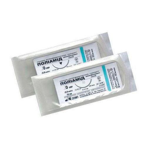 Шовний матеріал Поліамід 3/0 ріжуча голка 25 мм в місті Канів : ціни, характеристика.  - фото №1 Шовний матеріал Поліамід 3/0 ріжуча голка 25 мм в місті Канів : ціни, характеристика.