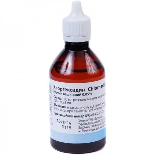 Хлоргексидину 0,05% розчин 100 мл недорого - фото №1 Хлоргексидину 0,05% розчин 100 мл недорого