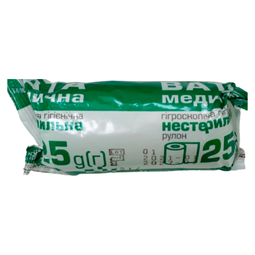 Вата нестерильна рулон Юрія-Фарм 25 г в місті Софіївка : ціни, характеристика.  - фото №1 Вата нестерильна рулон Юрія-Фарм 25 г в місті Софіївка : ціни, характеристика.