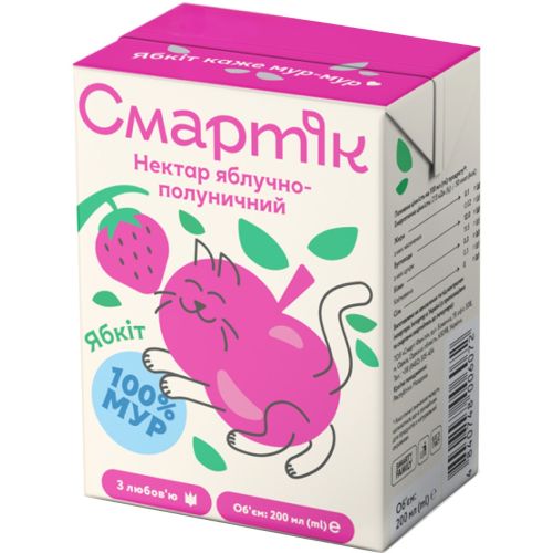 Нектар Смартік Яблуко-Полуниця, 200 мл в місті Глобине : ціни, характеристика.  - фото №1 Нектар Смартік Яблуко-Полуниця, 200 мл в місті Глобине : ціни, характеристика.