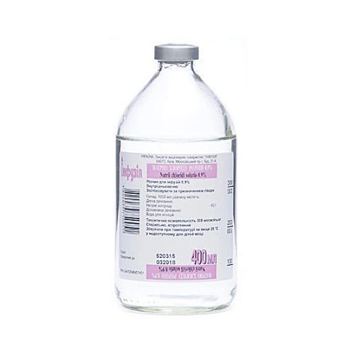 Натрію хлорид 0,9% пляшка 400 мл  в місті Глобине : ціни, характеристика.  - фото №1 Натрію хлорид 0,9% пляшка 400 мл  в місті Глобине : ціни, характеристика.