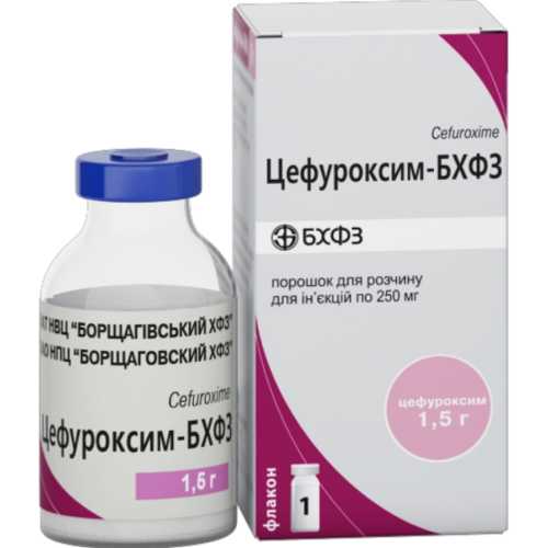 Цефуроксим-БХФЗ 1,5 г порошок для розчину для ін'єкцій флакон №5 в місті Софіївка : ціни, характеристика.  - фото №1 Цефуроксим-БХФЗ 1,5 г порошок для розчину для ін'єкцій флакон №5 в місті Софіївка : ціни, характеристика.