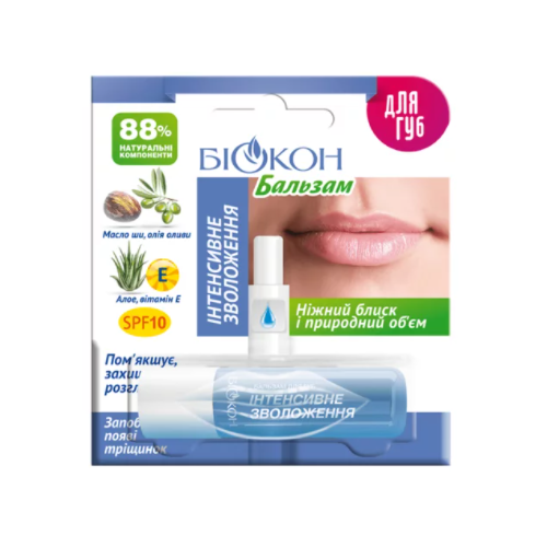 Бальзам Біокон Інтенсивне зволоження для губ 4,6 г в місті Глобине : ціни, характеристика.  - фото №1 Бальзам Біокон Інтенсивне зволоження для губ 4,6 г в місті Глобине : ціни, характеристика.