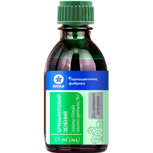 Брильянтовий зелений 1% розчин спиртовий 15 мл в Дніпрі : ціни, характеристика.  - фото №1 Брильянтовий зелений 1% розчин спиртовий 15 мл в Дніпрі : ціни, характеристика.