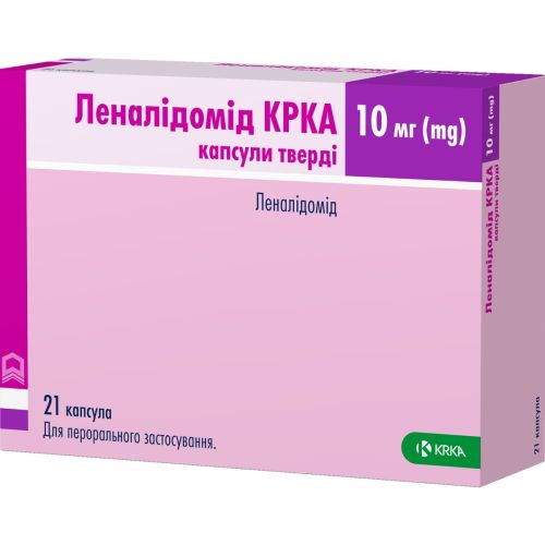 Леналидомид КРКА 10 мг капсулы №21 в городе Марганец : цены, характеристики. - фото №1 Леналидомид КРКА 10 мг капсулы №21 в городе Марганец : цены, характеристики.