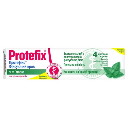 Протефикс (Protefix) крем фиксирующий с мятой 40 мл в Украине - фото №1 Протефикс (Protefix) крем фиксирующий с мятой 40 мл в Украине