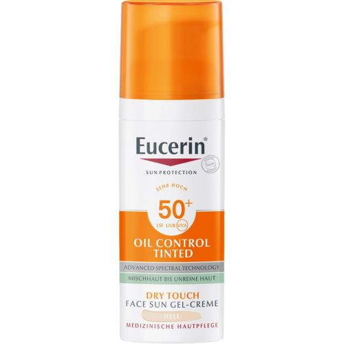 Гель-крем Eucerin (Юцерин) Oil Control Солнцезащитный тонирующий светлый для комбинированной и нормальной кожи SPF50+, 50 мл в городе Вышгород : цены, характеристики.  - фото №1 Гель-крем Eucerin (Юцерин) Oil Control Солнцезащитный тонирующий светлый для комбинированной и нормальной кожи SPF50+, 50 мл в городе Вышгород : цены, характеристики.