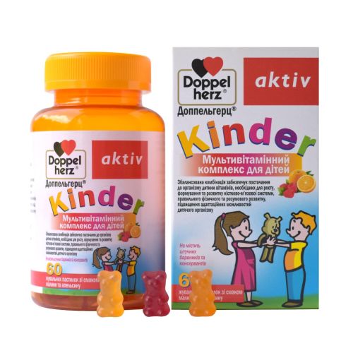 Доппельгерц Kinder мультивітамінний комплекс жувальні пастилки №60 в місті Софіївка : ціни, характеристика.  - фото №1 Доппельгерц Kinder мультивітамінний комплекс жувальні пастилки №60 в місті Софіївка : ціни, характеристика.