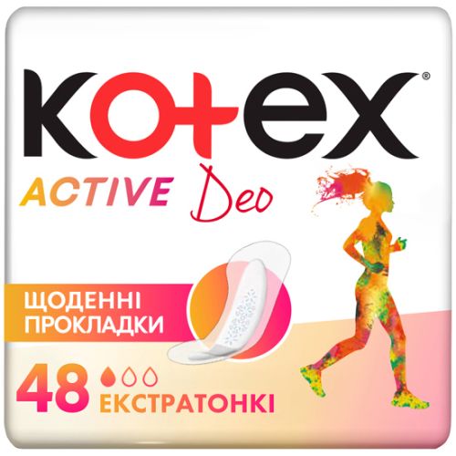 Прокладки Kotex Active Deo ежедневные, 48 шт. в аптеке - фото №1 Прокладки Kotex Active Deo ежедневные, 48 шт. в аптеке