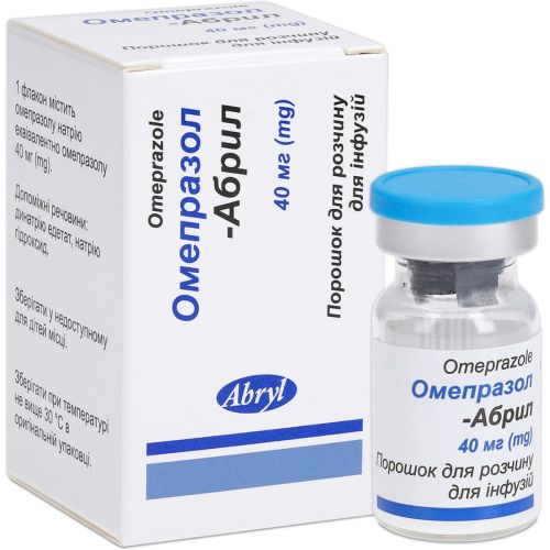 Омепразол-Абрил порошок для раствора для инфузий 40 мг флакон №1 в городе Софиевка : цены, характеристики.  - фото №1 Омепразол-Абрил порошок для раствора для инфузий 40 мг флакон №1 в городе Софиевка : цены, характеристики.