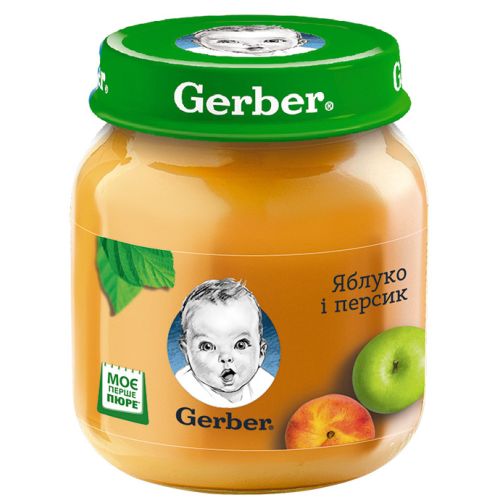 Пюре Gerber яблуко та персик (з 6 місяців) 130 г в місті Глобине : ціни, характеристика.  - фото №1 Пюре Gerber яблуко та персик (з 6 місяців) 130 г в місті Глобине : ціни, характеристика.