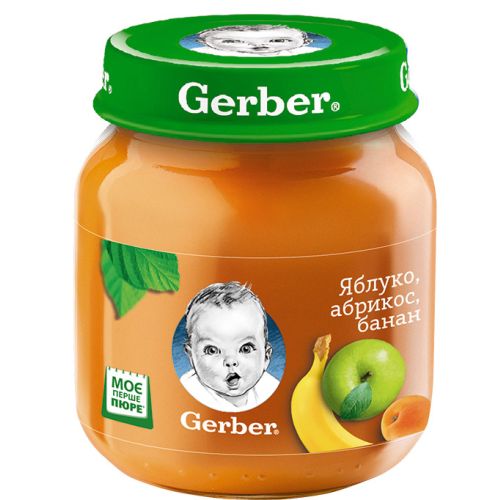Пюре Gerber яблуко, абрикос, банан (з 6 місяців) 130 г в місті Глобине : ціни, характеристика.  - фото №1 Пюре Gerber яблуко, абрикос, банан (з 6 місяців) 130 г в місті Глобине : ціни, характеристика.