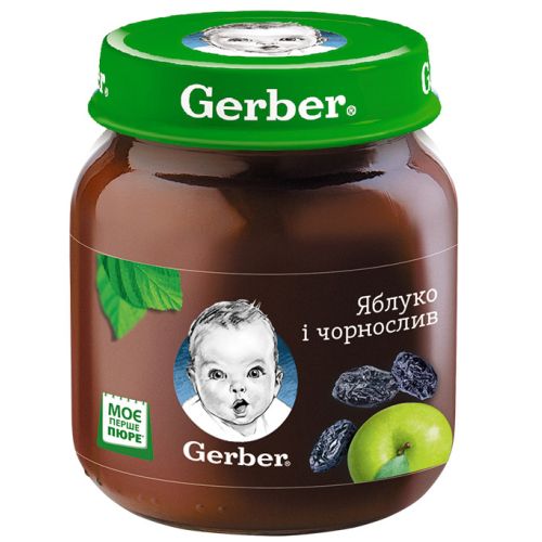 Пюре Gerber яблуко і чорнослив (з 6 місяців) 130 г в місті Глобине : ціни, характеристика.  - фото №1 Пюре Gerber яблуко і чорнослив (з 6 місяців) 130 г в місті Глобине : ціни, характеристика.