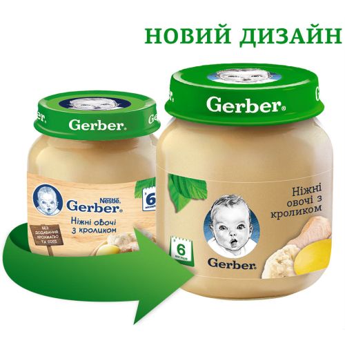 Пюре Gerber Ніжні овочі з кроликом з 6 місяців 130 г в аптеці - фото №1 Пюре Gerber Ніжні овочі з кроликом з 6 місяців 130 г в аптеці