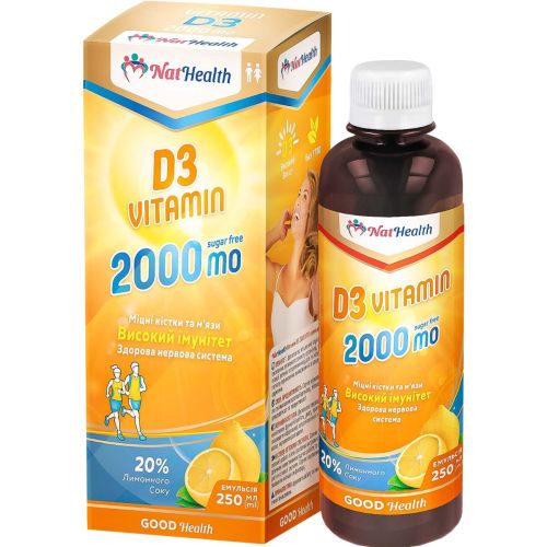 НатХелс Вітамін D3 2000 MO, 250 мл в місті Запоріжжя : ціни, характеристика.  - фото №1 НатХелс Вітамін D3 2000 MO, 250 мл в місті Запоріжжя : ціни, характеристика.