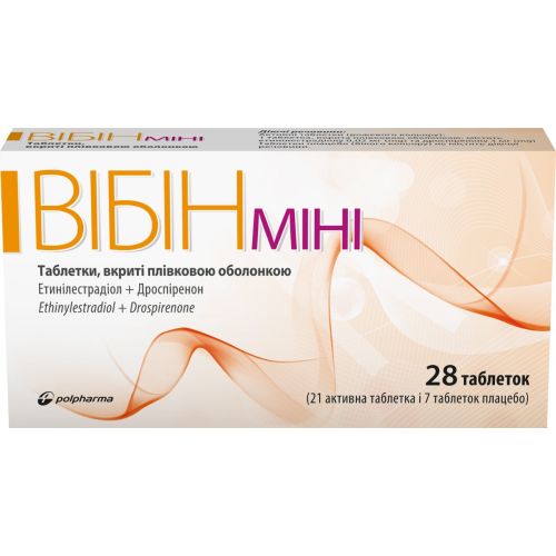 Вібін Міні 3 мг + 0,02 мг таблетки №28 в Києві : ціни, характеристика.  - фото №1 Вібін Міні 3 мг + 0,02 мг таблетки №28 в Києві : ціни, характеристика.
