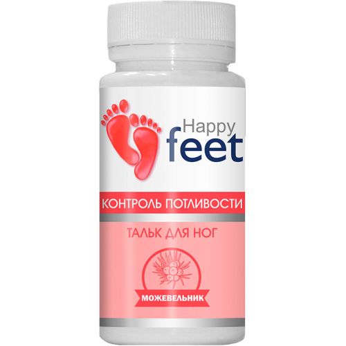 Тальк для ніг Happy Feet Контроль пітливості ялівець, 50 г в місті Глобине : ціни, характеристика.  - фото №1 Тальк для ніг Happy Feet Контроль пітливості ялівець, 50 г в місті Глобине : ціни, характеристика.