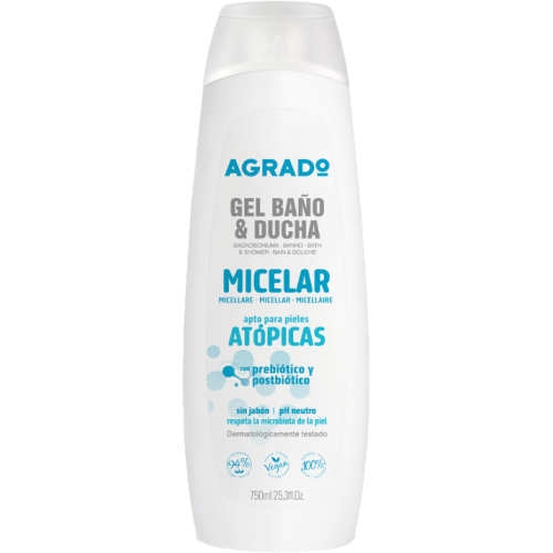 Гель для душу та ванни Agrado (Аградо) Міцелярний для атопічної шкіри, 750 мл в місті Чернігів : ціни, характеристика.  - фото №1 Гель для душу та ванни Agrado (Аградо) Міцелярний для атопічної шкіри, 750 мл в місті Чернігів : ціни, характеристика.