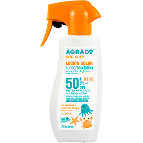Лосьйон Agrado (Аградо) сонцезахисний для дітей Kids SPF50+  250 мл в місті Вишгород : ціни, характеристика.  - фото №1 Лосьйон Agrado (Аградо) сонцезахисний для дітей Kids SPF50+  250 мл в місті Вишгород : ціни, характеристика.