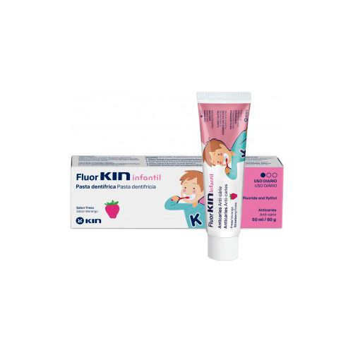 Зубна паста Kin (Кін) Fluor Infantil дитяча проти карієсу полуниця 50 мл в місті Львів : ціни, характеристика.  - фото №1 Зубна паста Kin (Кін) Fluor Infantil дитяча проти карієсу полуниця 50 мл в місті Львів : ціни, характеристика.