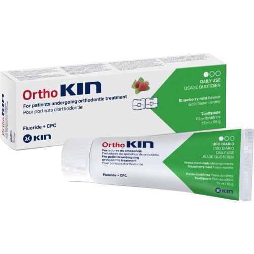 Зубная паста Kin (Кин) Ortho ортодонтическая клубничная мята 75 мл в городе Вышгород : цены, характеристики.  - фото №1 Зубная паста Kin (Кин) Ortho ортодонтическая клубничная мята 75 мл в городе Вышгород : цены, характеристики.