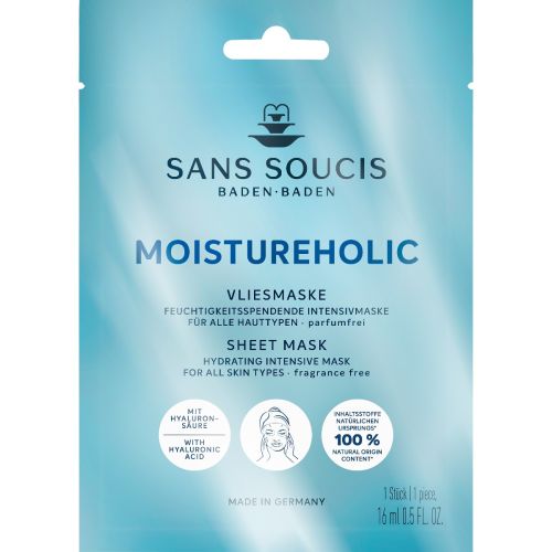 Маска Sans Soucis (Сан Суси) тканевая Moistureholic увлажняющая 16 мл в городе Рахов : цены, характеристики.  - фото №1 Маска Sans Soucis (Сан Суси) тканевая Moistureholic увлажняющая 16 мл в городе Рахов : цены, характеристики.