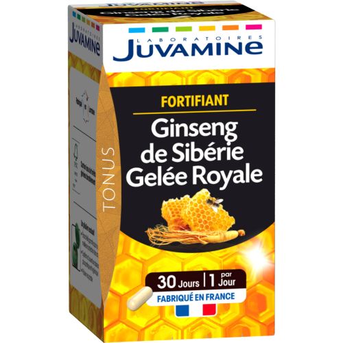 Juvamine (Жувамін) Женьшень + маточне молочко Зміцнення імунітету капсули №30 в місті Софіївка : ціни, характеристика.  - фото №1 Juvamine (Жувамін) Женьшень + маточне молочко Зміцнення імунітету капсули №30 в місті Софіївка : ціни, характеристика.
