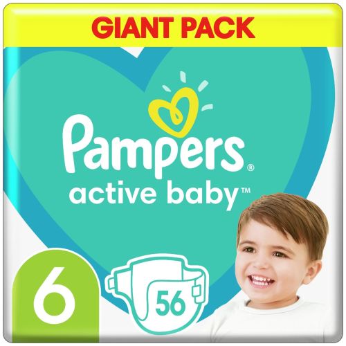 Підгузка Pampers Active Baby Giant, р.6 (13-18 кг) 56 шт. в місті Богородчани : ціни, характеристика.  - фото №1 Підгузка Pampers Active Baby Giant, р.6 (13-18 кг) 56 шт. в місті Богородчани : ціни, характеристика.