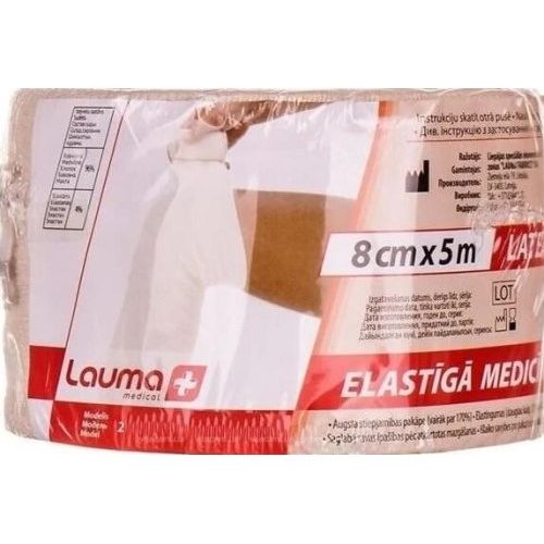 Бинт Lauma медицинский эластичный модель 2 Latex Free (Латекс Фри) высокой растяжимости 8 см*5 м в городе Канев : цены, характеристики.  - фото №1 Бинт Lauma медицинский эластичный модель 2 Latex Free (Латекс Фри) высокой растяжимости 8 см*5 м в городе Канев : цены, характеристики.